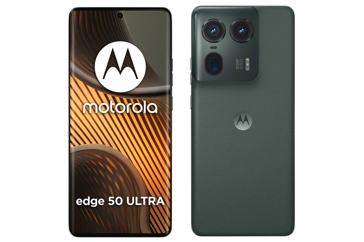 Front and back renders of the Motorola Edge 50 Ultra smartphone.