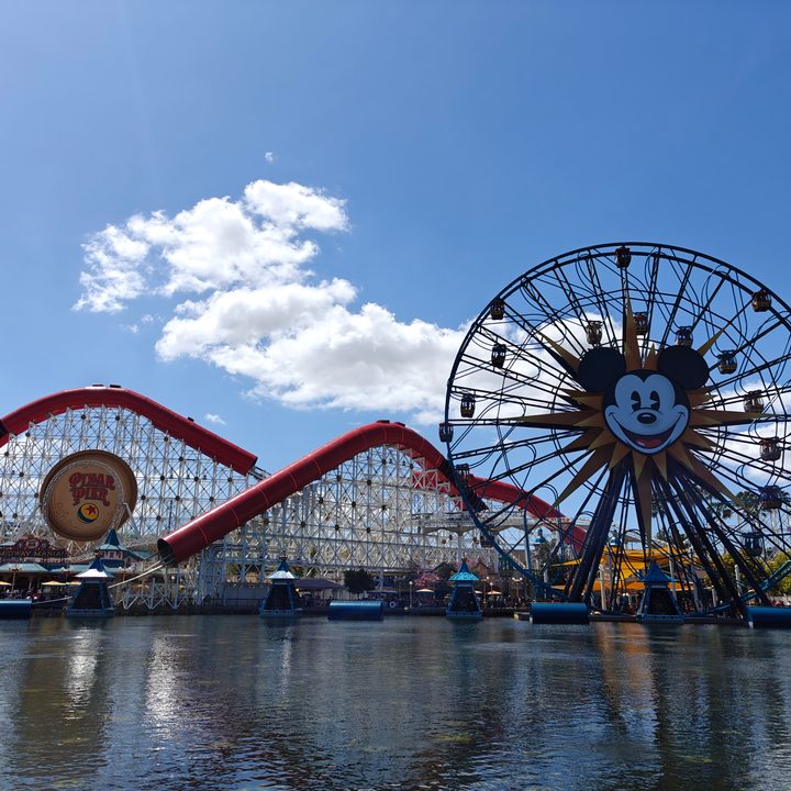 Disney California Adventure's Pixar Pier waterfront taken with the OnePlus 12 main camera.