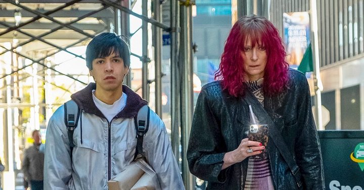 Julio Torres and Tilda Swinton walk the streets of New York in Problemista