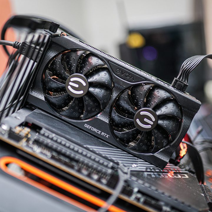 The RTX 3060 installed in a gaming PC.