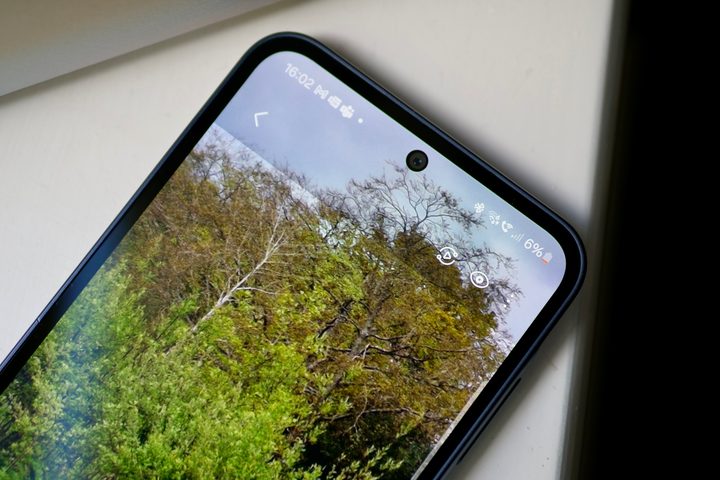 The Samsung Galaxy A35's bezels around the screen.