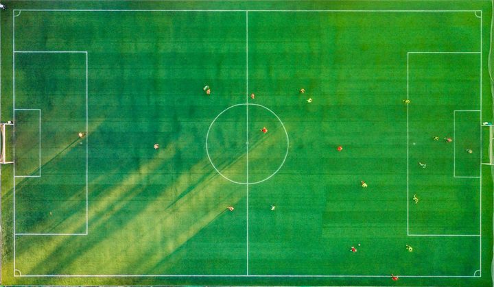 A soccer pitch.