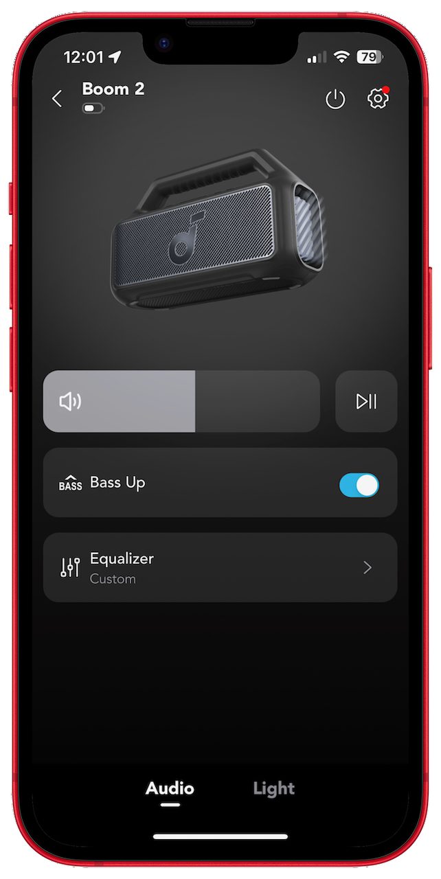 The Soundcore app's Audio features.