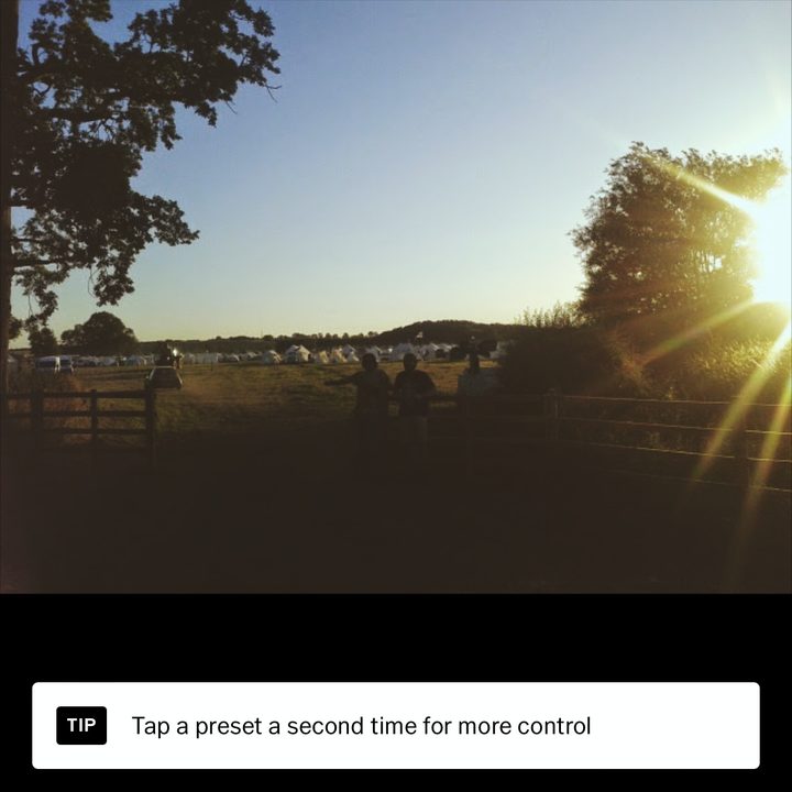 Photo editing in VSCO.