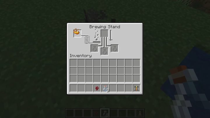 Crafting potions in Minecraft.