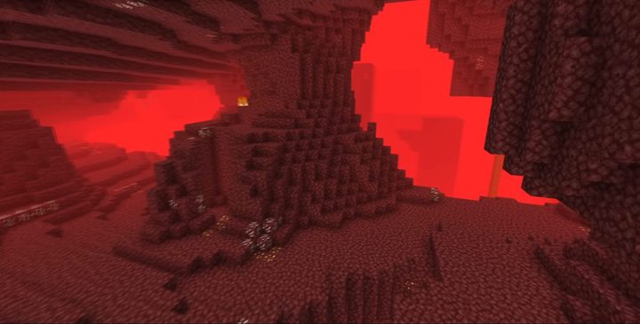 The nether in Minecraft.