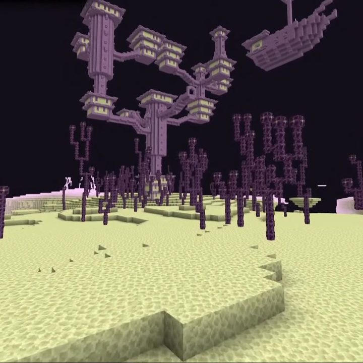 The end biome in Minecraft.