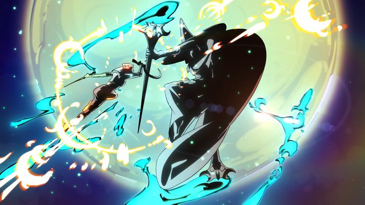 Melinoe fighting under a full moon in Hades 2.