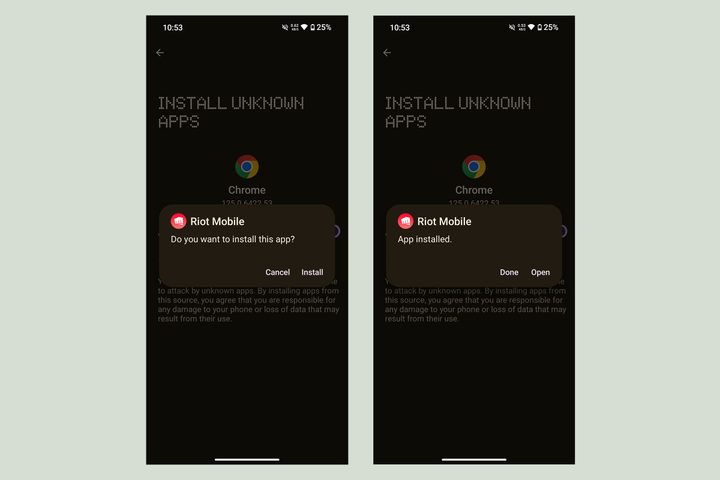APK install and open in Android.