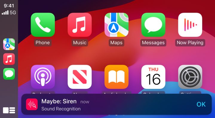 CarPlay's upcoming Sound Recognition accessibility feature.