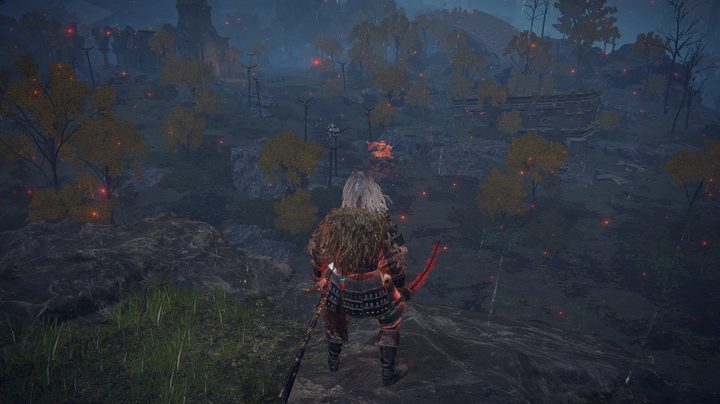 A knight standing on a hill at knight in Elden Ring.