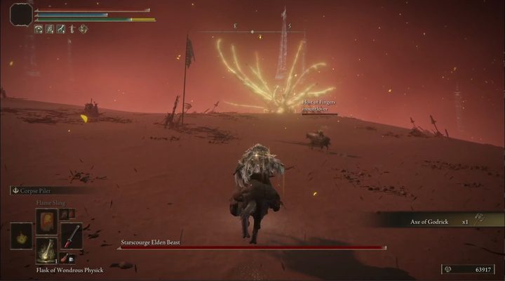 The elden beast in redahn's arena in Elden Ring