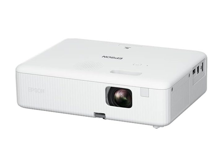 The Epson EpiqVision Flex CO-FH02 HD projector against a white background.