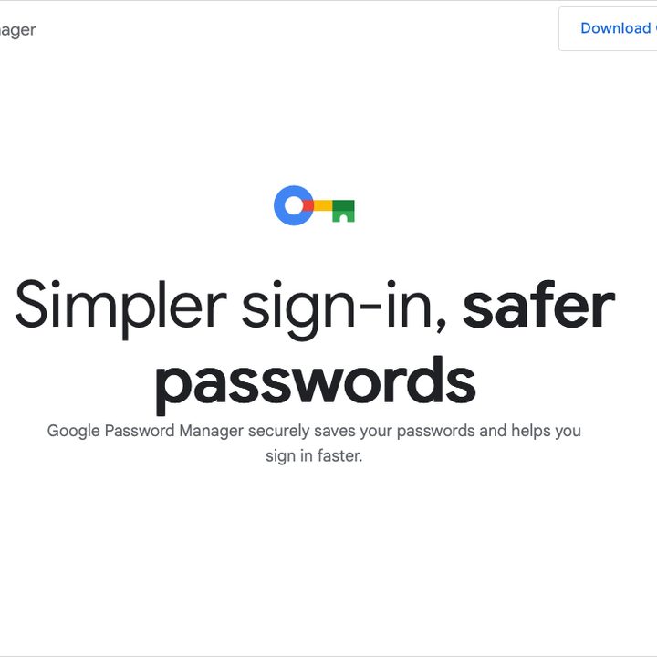 Google Password Manager website.
