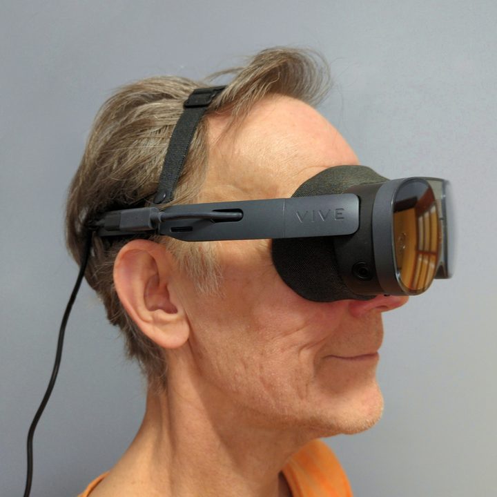 HTC includes earpieces to convert the Vive XR Elite to this glasses mode.