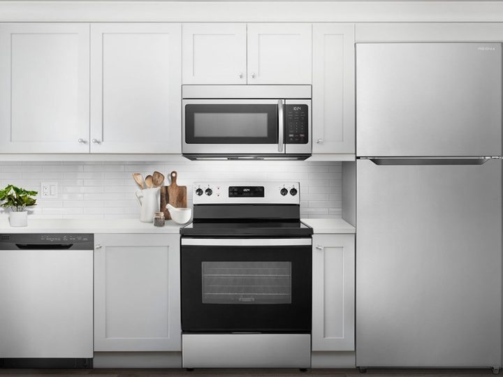 The Samsung Bespoke 6.3 cu. ft. electric range installed in a kitchen.