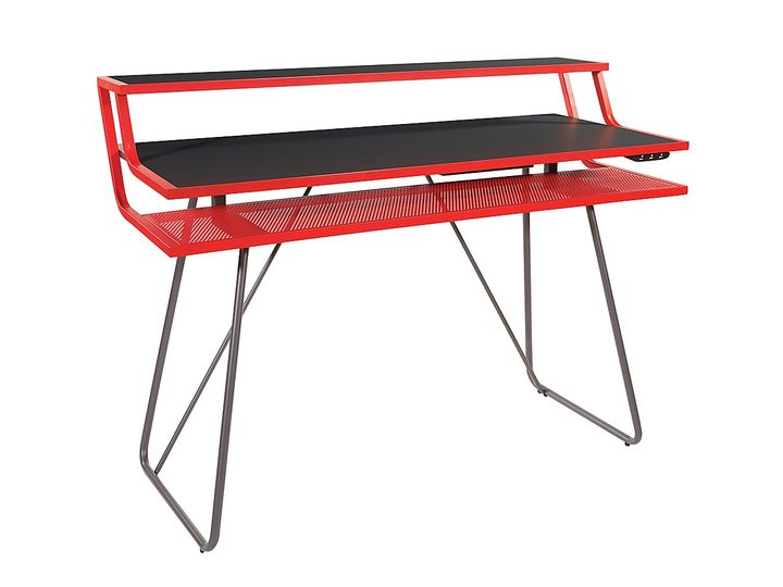 The OSP Home Furnishings Glitch Battlestation gaming desk on a white background.