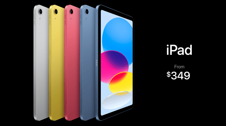 Screenshot of the iPad 10th gen's new price reveal at Apple's May 2024 event.