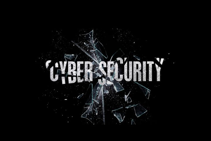 Cyber Security shattered concept.