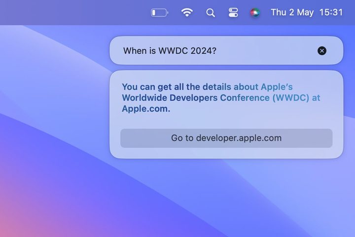 Siri running in macOS Sonoma.