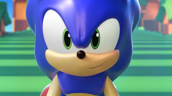 A cinematic shot of Sonic in Sonic Rumble's announcement trailer.