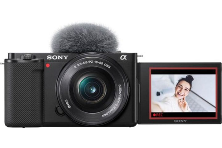 The Sony Alpha ZV-E10 on a white background.
