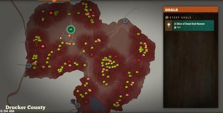 A State of Decay 2 map filled with infestations.