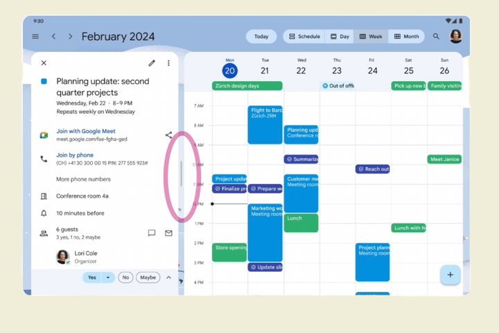 Pane-style app scaling in Android