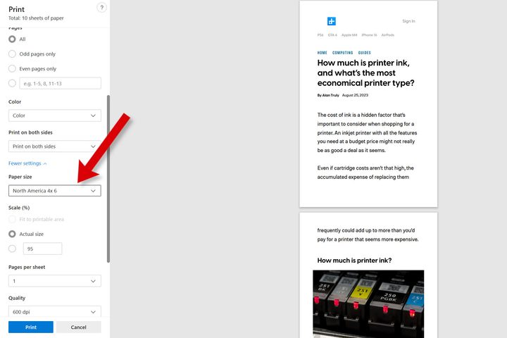 Using print preview helps identify mismatched settings.