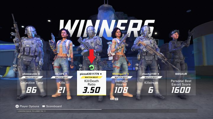 XDefiant end match screen