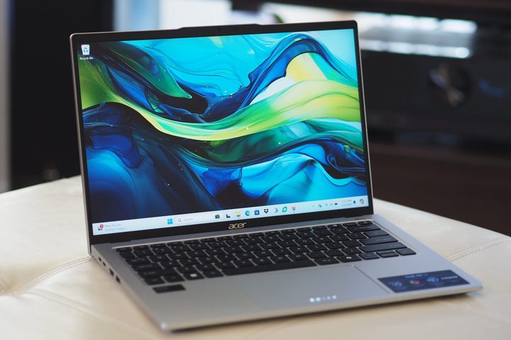 Acer Swift Go 14 front angled view showing display and keyboard.