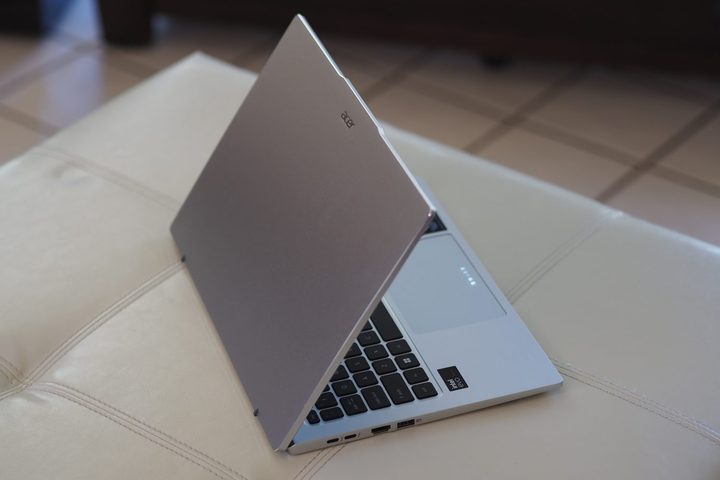 Acer Swift Go 14 rear view showing lid and logo.