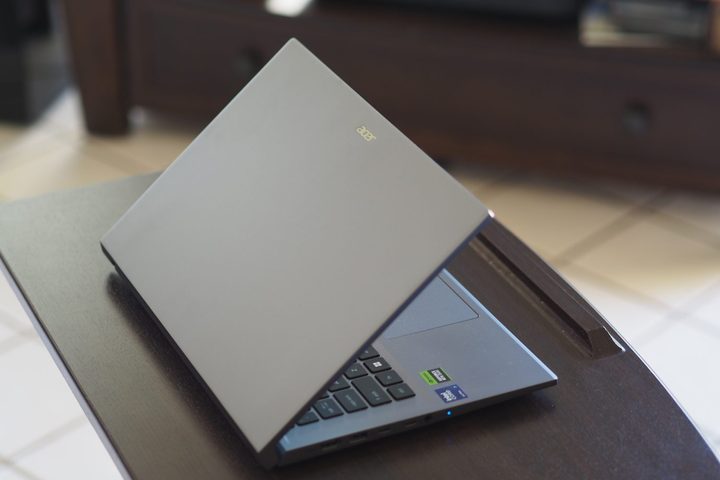 Acer Swift X 14 2024 rear view showing lid and logo.