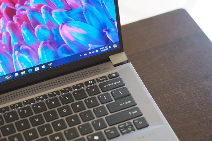 Acer Swift X 14 2024 top down view showing speaker.