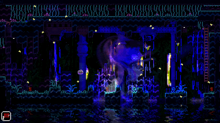 A firecracker lights up a room in Animal Well.