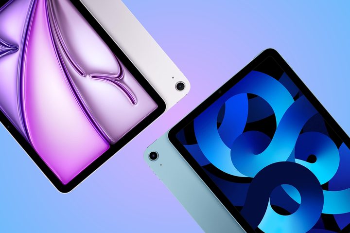 Renders of the iPad Air (2024) and iPad Air (2022) next to each other.