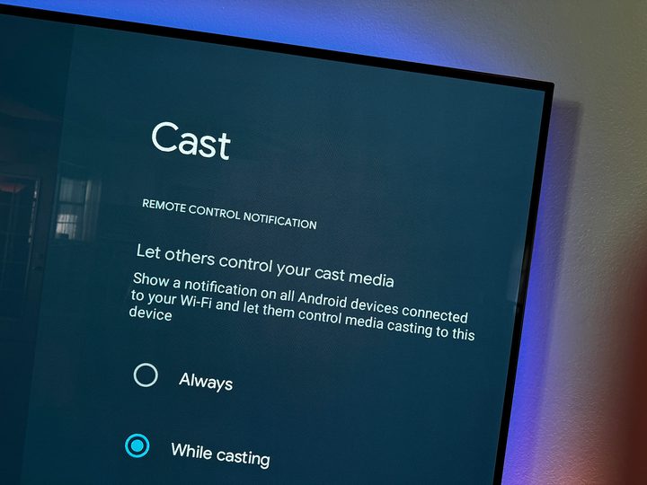 A Cast settings menu on the Onn 4K Pro.