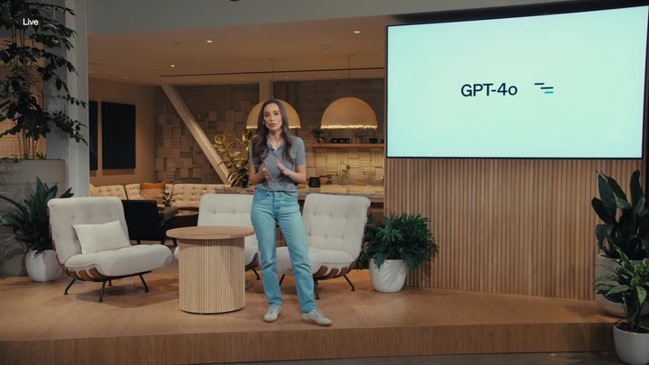 OpenAI's Mira Murati introduces GPT-4o.