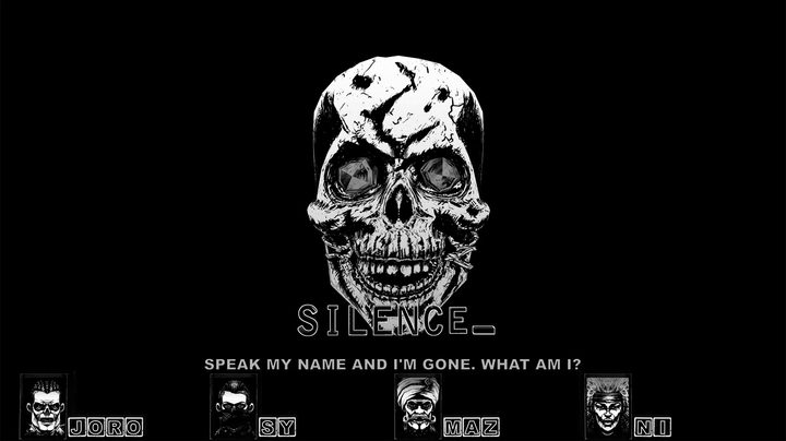A skull says a riddle in Cryptmaster.