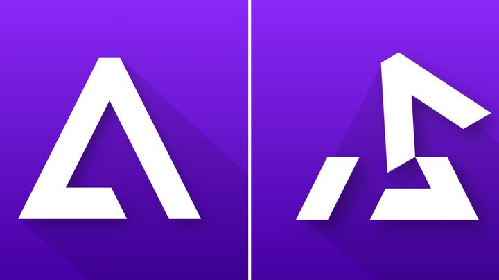 The first Delta emulator logo next to the new one. The new one is a skewed version of the old one, with the top just slightly turned around