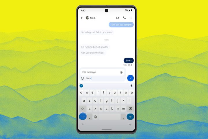 Text editing in Google Messages.