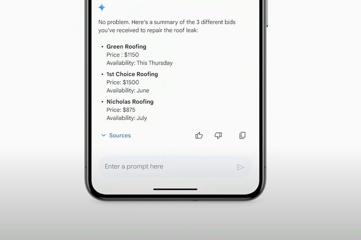 Gmail Gemini AI mobile email compare.
