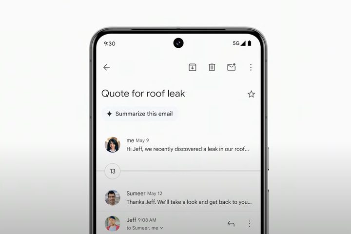 Gmail Gemini AI summarize.