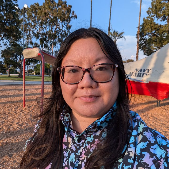 Selfie at park taken with Google Pixel 8a.