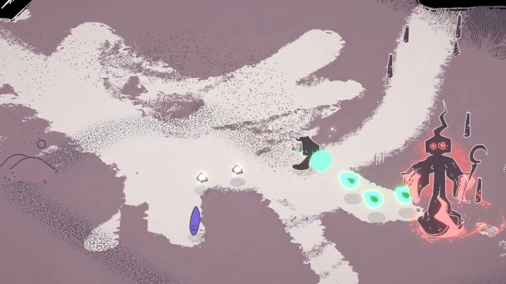 A ghost shoots an enemy in Hauntii.