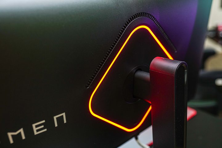 Lighting on the back of the HP Omen 27k.