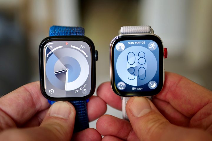 The Huawei Watch Fit 3 with the Apple Watch Series 9.