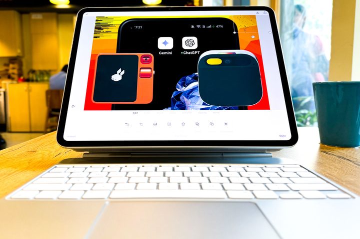 iPad Prop with Adobe Express running.
