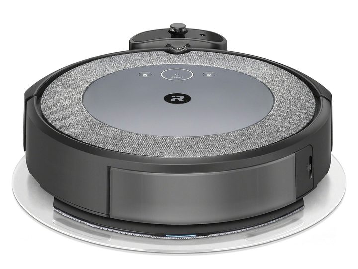 The iRobot Roomba Combo i5 robot vacuum and mop on a white background.