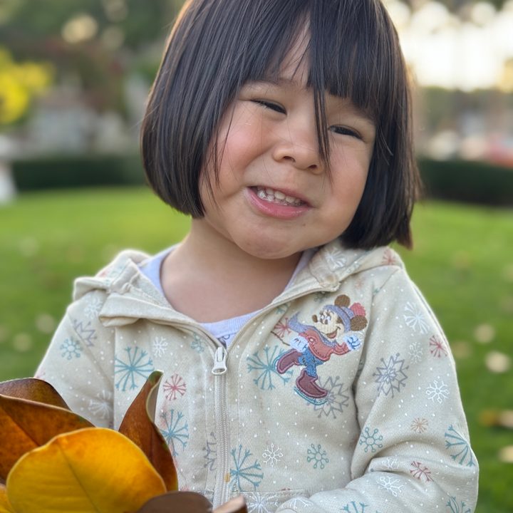 Portrait of toddler taken with iPhone 15 Pro.